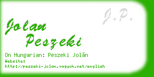 jolan peszeki business card